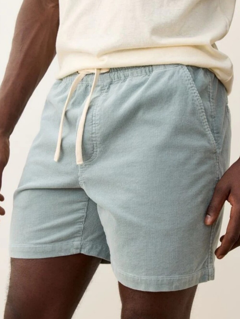 Marine Layer Saturday 6" Corduroy Drawstring Shorts In Grey Mist